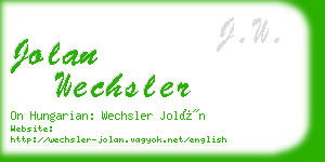 jolan wechsler business card